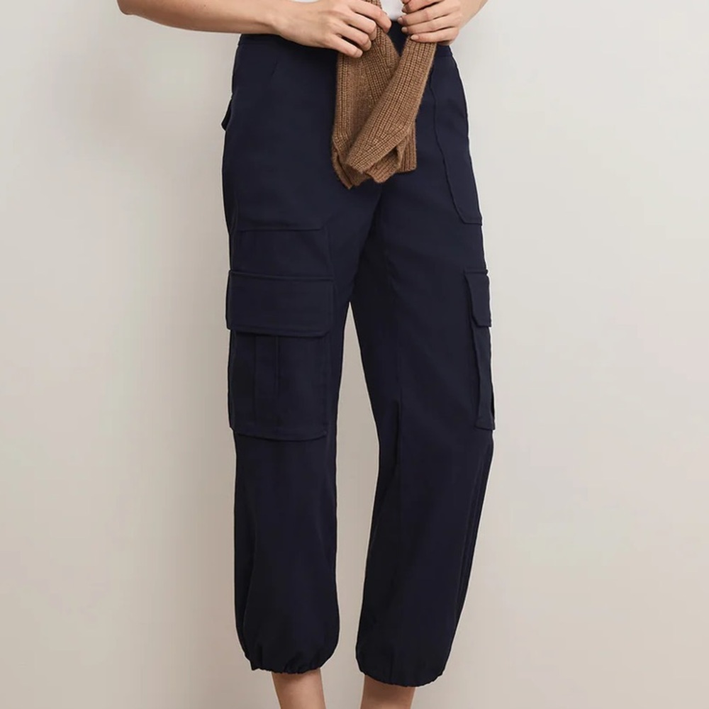 Veronia Beard Dari Wide Leg Cargo Pant in Navy